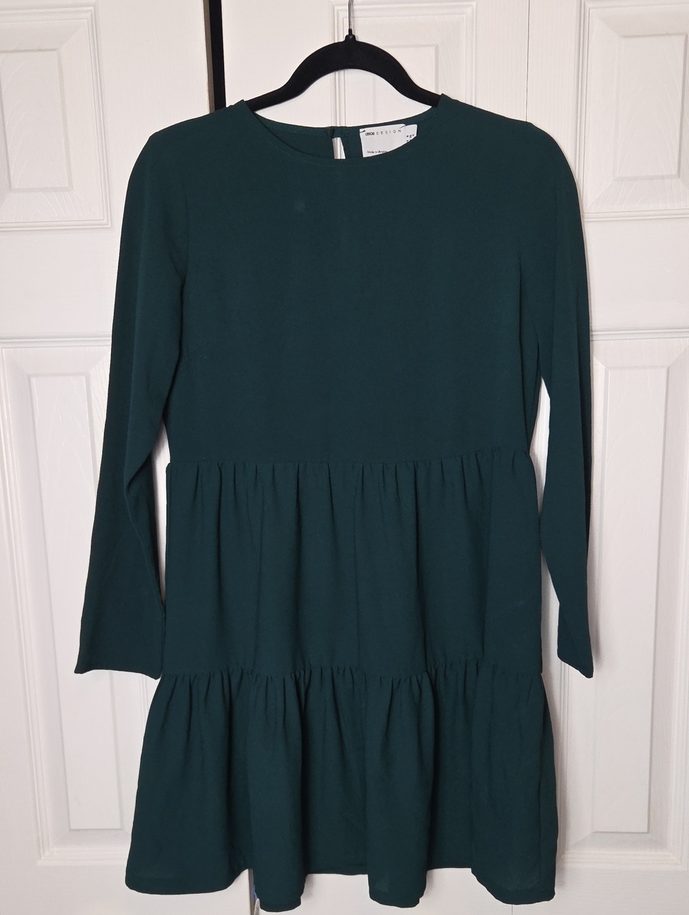 ASOS Teal Long-Sleeve Tiered Girls' Dress
